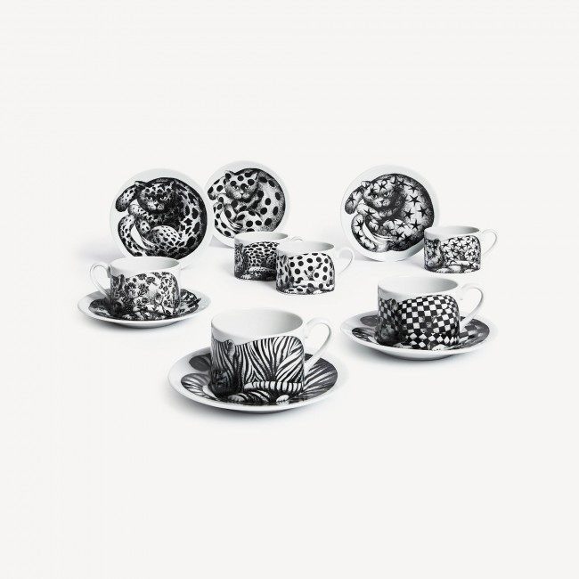 포르나세티 Set 6 tea cups High Fidelity Fornasetti Set 6 tea cups High Fidelity 00584