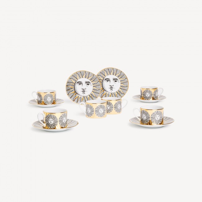 포르나세티 Set 6 tea cups Sole Fornasetti Set 6 tea cups Sole 00580