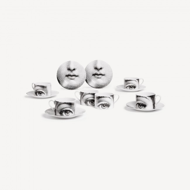 포르나세티 Set 6 tea cups Tema e Variazioni n.1 Fornasetti Set 6 tea cups Tema e Variazioni n.1 00575