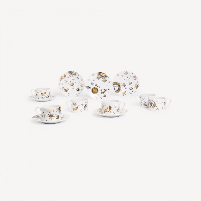 포르나세티 Set 6 tea cups 아스트로NOMICI Fornasetti Set 6 tea cups Astronomici 00570