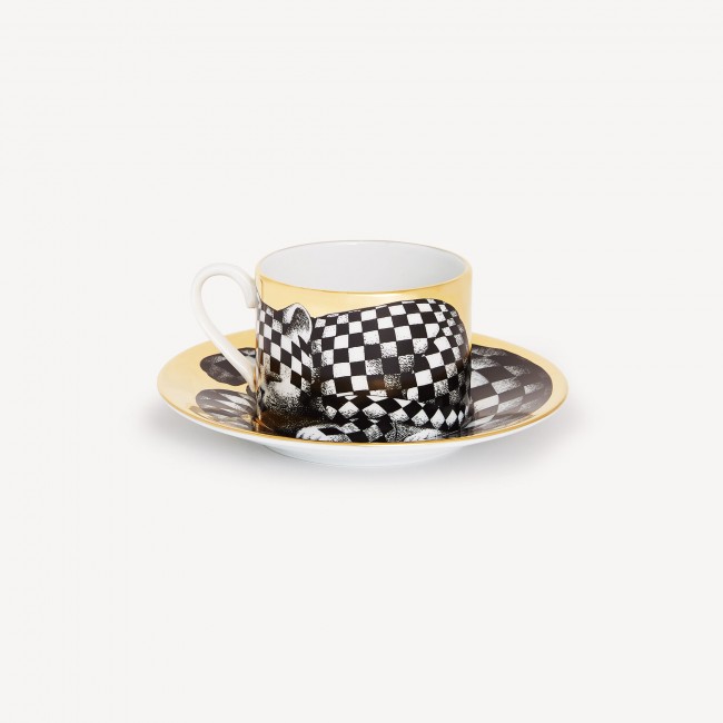 포르나세티 Tea cup High Fidelity Quadrettato Fornasetti Tea cup High Fidelity Quadrettato 00550