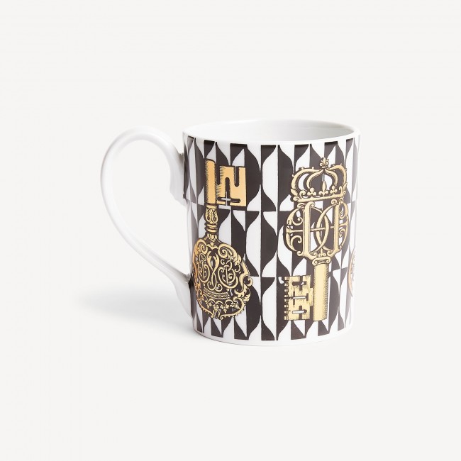 포르나세티 머그 Chiavi and Losanghe Fornasetti Mug Chiavi and Losanghe 00539