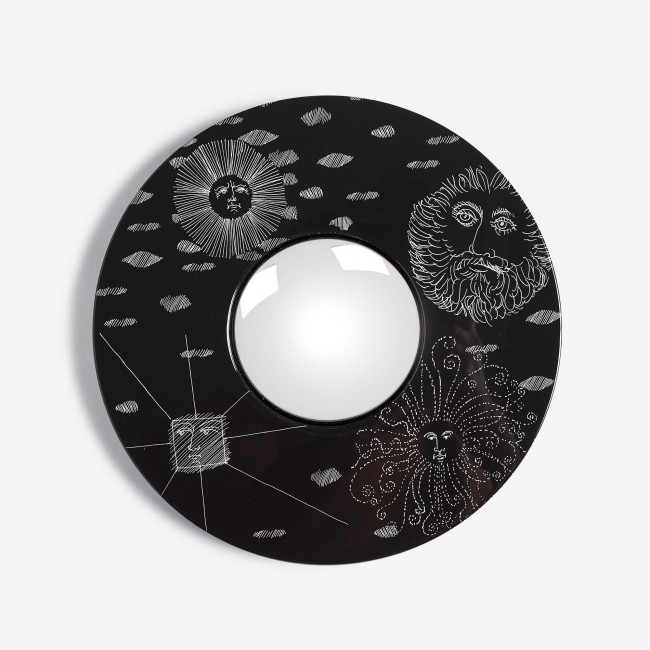 포르나세티 프레임 with convex 거울 Solitario Fornasetti Frame with convex mirror Solitario 00453