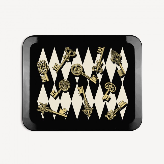 포르나세티 트레이 Chiavi e Rombi Fornasetti Tray Chiavi e Rombi 00420
