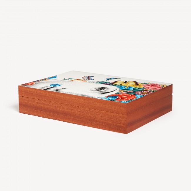 포르나세티 Wooden box Fior di Lina Fornasetti Wooden box Fior di Lina 00296