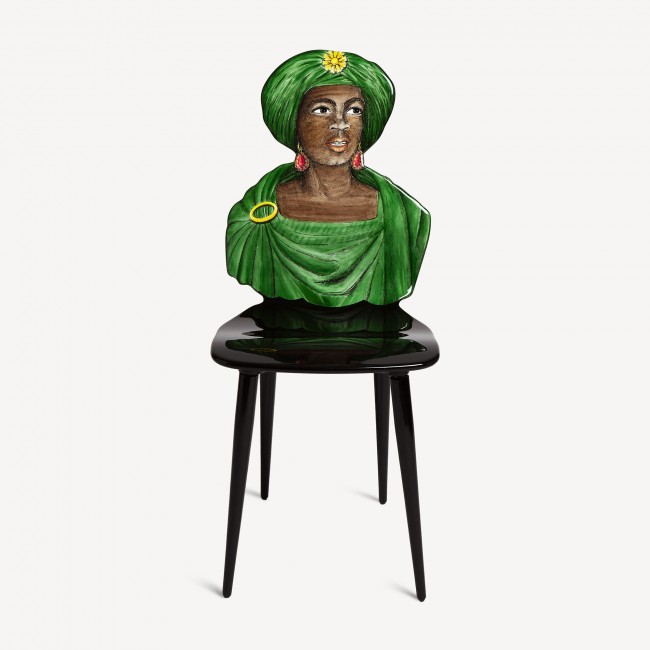 포르나세티 체어 의자 Moro 그린 Fornasetti Chair Moro green 00051