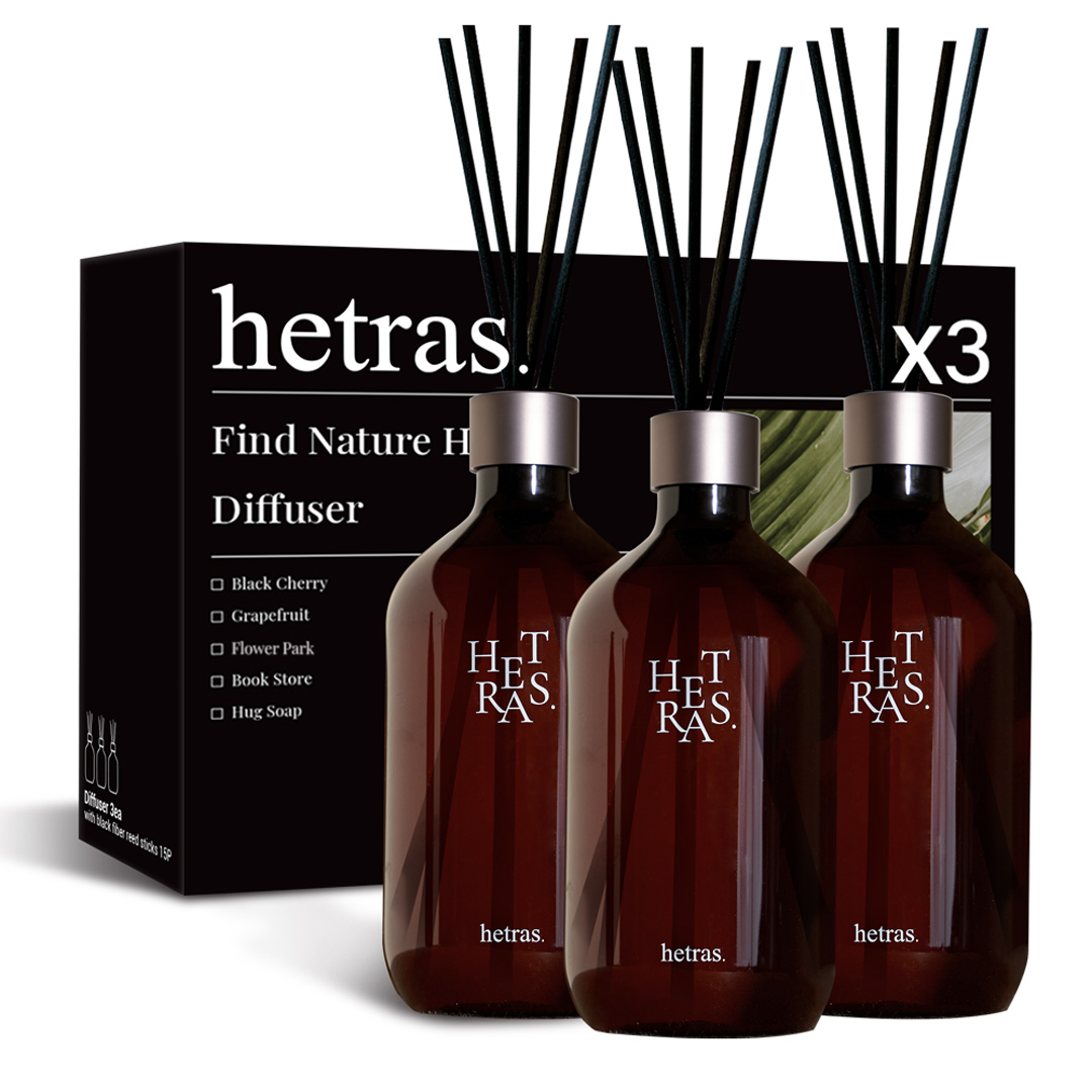 헤트라스 프리미엄 대용량 디퓨저 500ml x3개 선물세트 실내방향제 인테리어