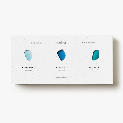 크렘 씨글라스 쿨링 바디솝 (3개입 세트) / Seaglass Menthol Soap (Gift Set)