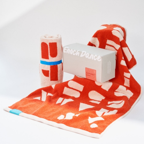 에녹댄스 알파벳 프리미엄 페이스타올 1P / Alphabet Premium Face Towel 1P / 45cm x 80cm / 200g / Cotton & Bamboo Blending / Oeko-tex / with Organizing Band