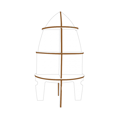 리빌라 화이트 로켓책장 REVILLA WHITE ROCKET VITRINE