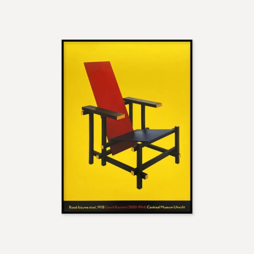 그릿시즌 게리트 리트벨트 / Red and Blue Chair (액자포함, 45x60)