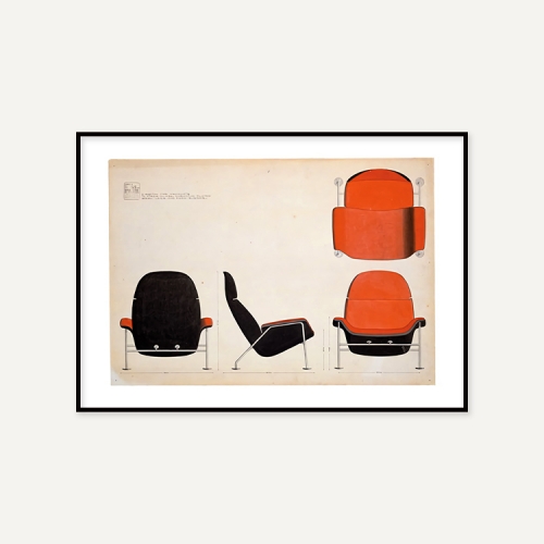 그릿시즌 핀 율 / Press I, Red chair, 1964 (액자포함, 50x70)