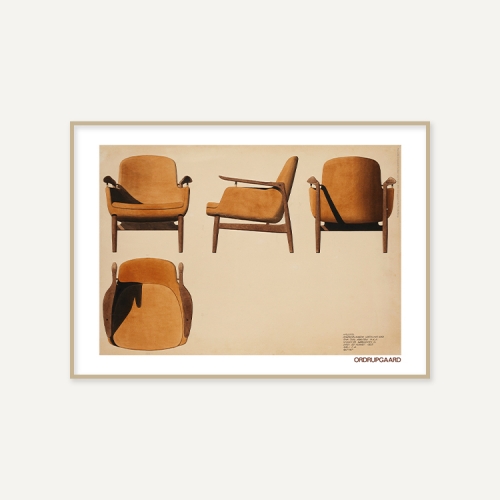 그릿시즌 핀 율 / Upholstered recliner with free arm, 1953 (액자포함, 50x70)