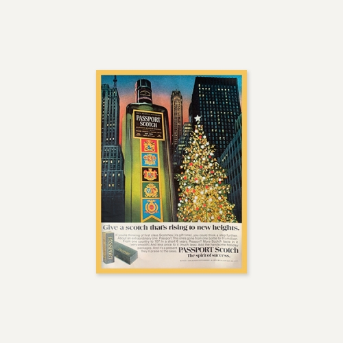 그릿시즌 1970s Passport Scotch Whiskey Christmas (액자포함, 22x29)