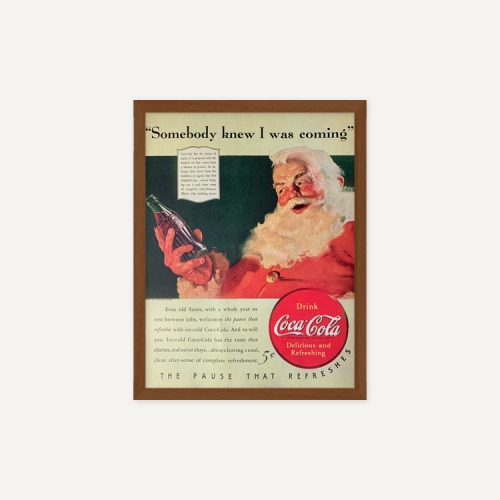그릿시즌 1940s Coca-Cola Christmas Santa (액자포함, 24x32)