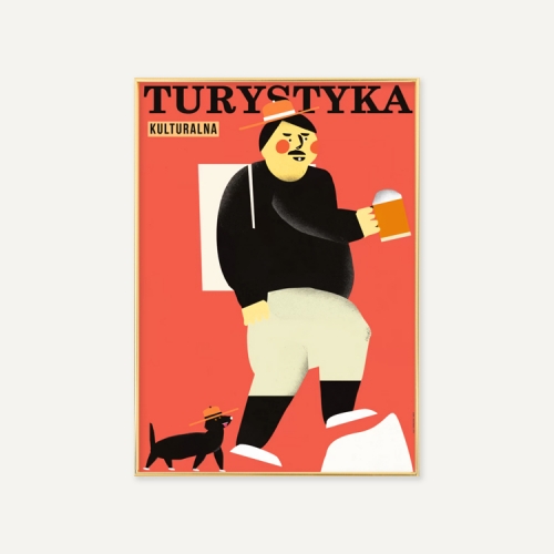 그릿시즌 야콥 자사다 / Man with a mug of beer and a dog (액자포함, 50x70)