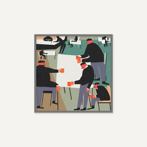 그릿시즌 야콥 자사다 / Sad old people drinking beer tired after work (액자포함, 30x30)