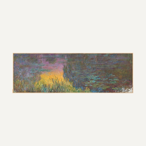 그릿시즌 클로드 모네 / The Water Lilies - Setting sun (액자포함, 52x158)