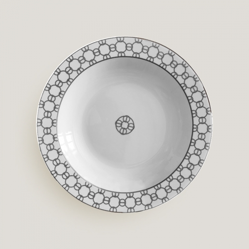 에르메스 Round 딥 플래터 Fil d’argent Hermes Round Deep Platter Fil d’argent 00263