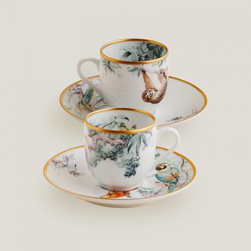 에르메스 Set of 2 커피잔S Carnets d’Equateur Hermes Set of 2 Coffee Cups Carnets d’Equateur 00250