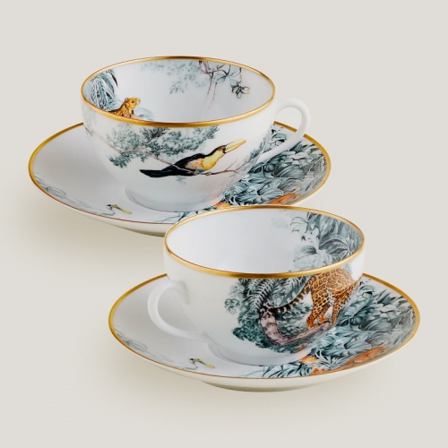 에르메스 2 브랙퍼스트 컵앤소서 Carnets d’Equateur Gift Set Hermes 2 Breakfast Cup and Saucer Carnets d’Equateur Gift Set 00249