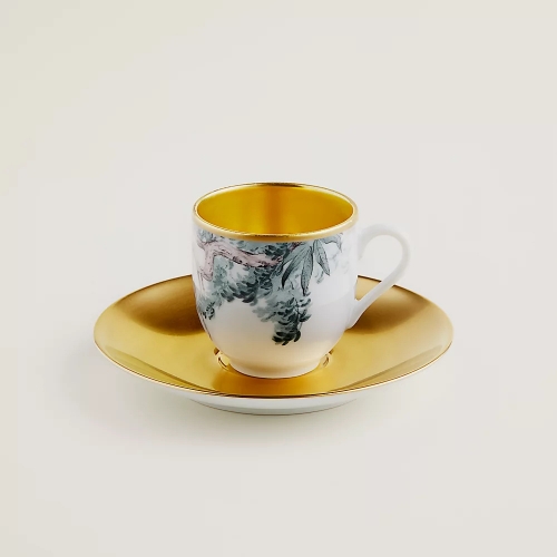 에르메스 골드 coffee 컵앤소서 Carnets d’Equateur Or Hermes Gold coffee cup and saucer Carnets d’Equateur Or 00247