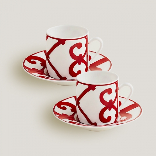 에르메스 Set of 2 커피잔S and 소서 Balcon du Guadalquivir Hermes Set of 2 Coffee cups and saucers Balcon du Guadalquivir 00243