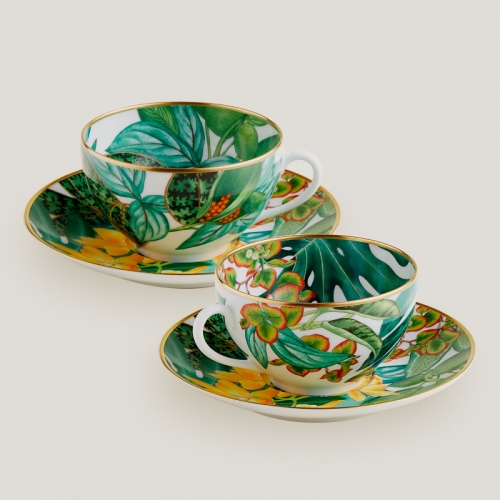 에르메스 2 브랙퍼스트 컵앤소서 Passifolia Gift Set Hermes 2 Breakfast cup and saucer Passifolia Gift Set 00239
