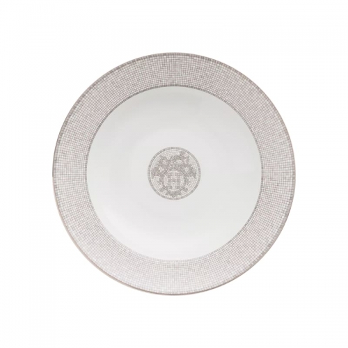 에르메스 Mosaique au 24 platinum Round 딥 플래터 Hermes Mosaique au 24 platinum Round Deep Platter 00237