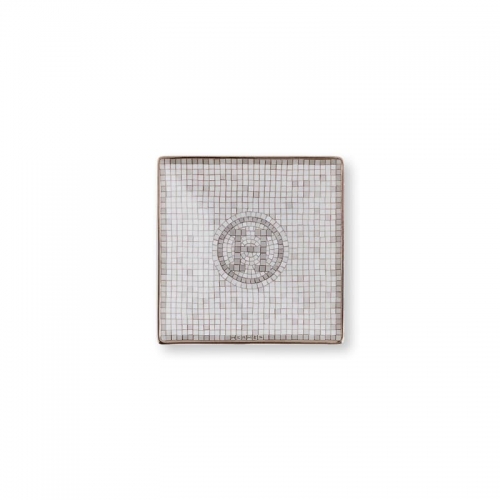 에르메스 Mosaique au 24 platinum 사각 스퀘어 접시 n°1 Hermes Mosaique au 24 platinum Square Plate n°1 00231