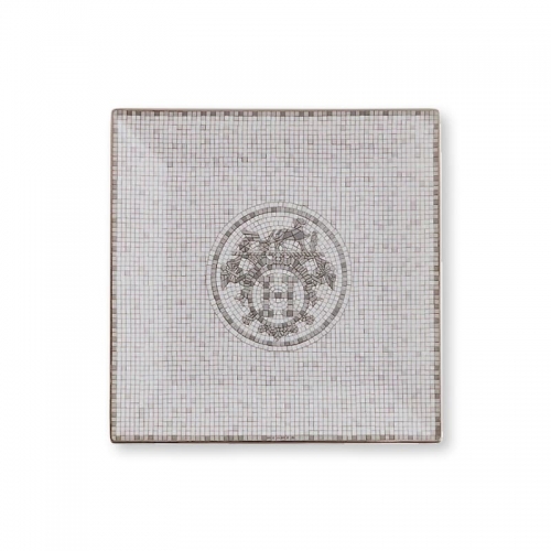 에르메스 Mosaique au 24 platinum 사각 스퀘어 접시 n°3 Hermes Mosaique au 24 platinum Square Plate n°3 00229
