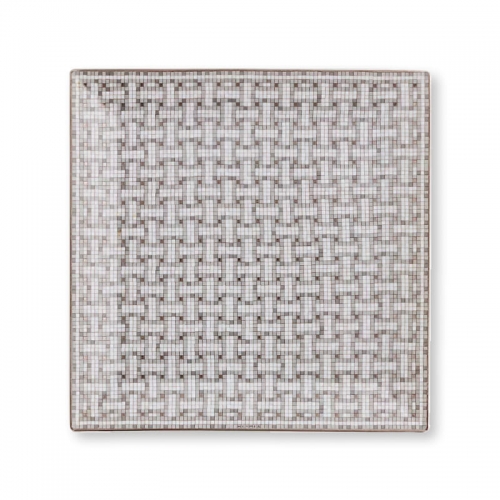 에르메스 Mosaique au 24 platinum 사각 스퀘어 접시 n°4 Hermes Mosaique au 24 platinum Square Plate n°4 00228