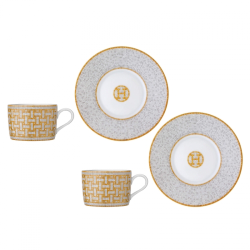 에르메스 2 Tea Cups Gift Set Mosaique au 24 Hermes 2 Tea Cups Gift Set Mosaique au 24 00196