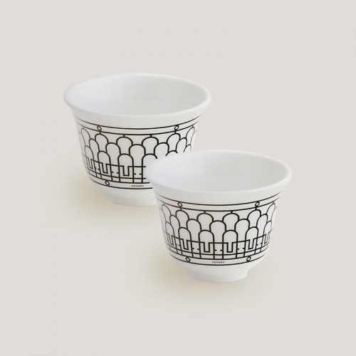 에르메스 H Deco Set of 2 Small Cup n°1 Hermes H Deco Set of 2 Small Cup n°1 00188