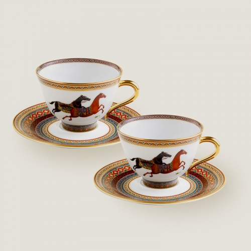 에르메스 2 티 컵앤소서 n°1 Cheval D’오리엔트 Hermes 2 Tea Cup and Saucer n°1 Cheval d’Orient 00173