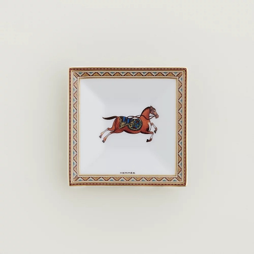에르메스 사각 스퀘어 접시 n°1 Cheval D’오리엔트 Hermes Square Plate n°1 Cheval d’Orient 00163