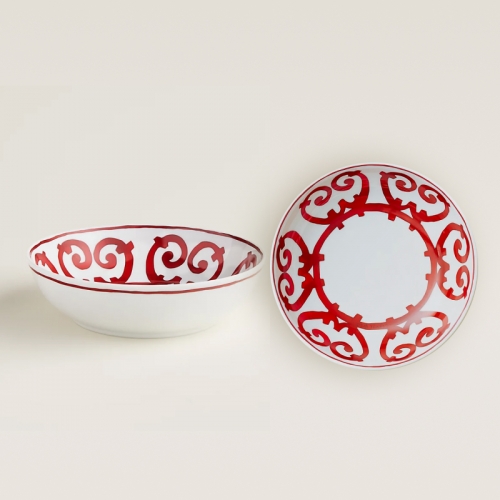 에르메스 Set of 2 Cereal 접시 Balcon du Guadalquivir Hermes Set of 2 Cereal Plates Balcon du Guadalquivir 00110