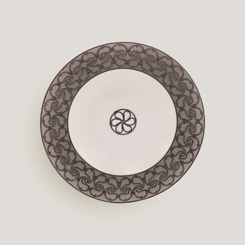 에르메스 파스타접시 Fil d’argent Gris Hermes Soup plate Fil d’argent Gris 00065
