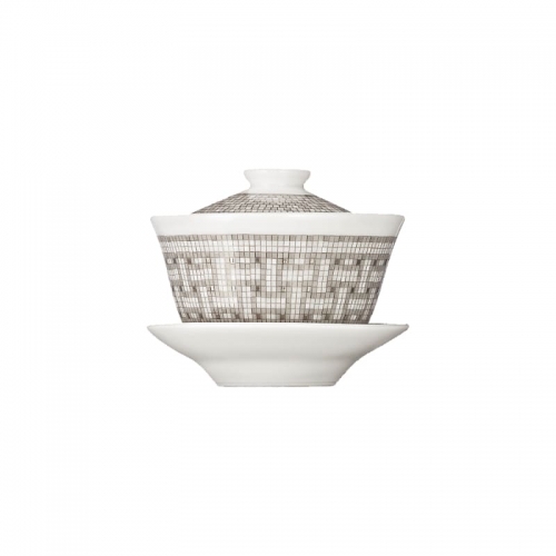에르메스 Mosaique au 24 platinum Tea Cup with Lid and 소서 Hermes Mosaique au 24 platinum Tea Cup with Lid and Saucer 00008