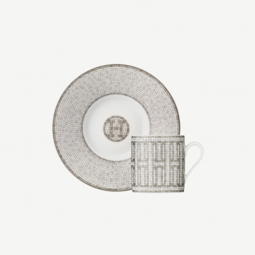 에르메스 2 커피잔S Gift Set Mosaique au 24 platinum Hermes 2 Coffee Cups Gift Set Mosaique au 24 platinum 00004