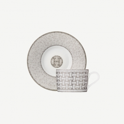 에르메스 2 Tea Cups Gift Set Mosaique au 24 platinum Hermes 2 Tea Cups Gift Set Mosaique au 24 platinum 00002