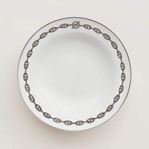 에르메스 round 딥 플래터 29 5 cm Chaine d’ancre platine Hermes round deep platter 29 5 cm Chaine d’ancre platine 00542