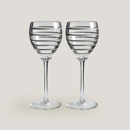 에르메스 Set of 2 Water 글라스 Fanfare 크리스탈 Hermes Set of 2 Water glass Fanfare crystal 00516