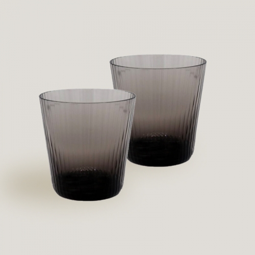 에르메스 Set of 2 텀블러 Quadrige 크리스탈 앤트러사이트 Hermes Set of 2 Tumbler Quadrige crystal anthracite 00424