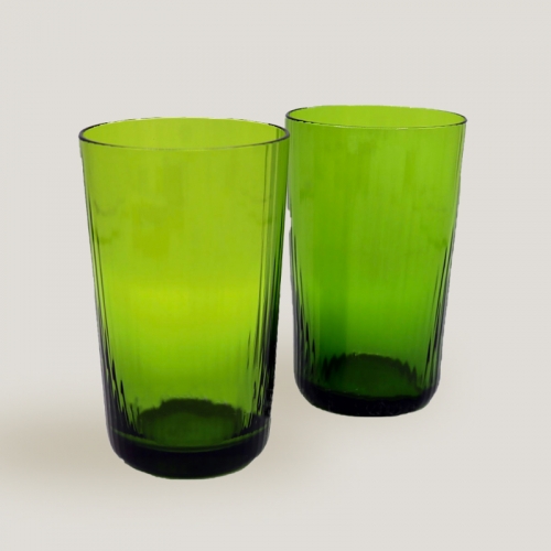 에르메스 Set of 2 하이볼 Quadrige 크리스탈 그린 Hermes Set of 2 Highball Quadrige crystal green 00423