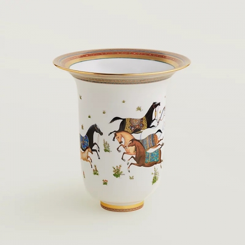 에르메스 Very 라지 화병 꽃병 Cheval D’오리엔트 Hermes Very Large Vase Cheval d’Orient 00396
