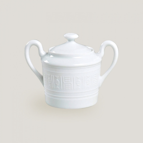 에르메스 Egee 화이트 Sugar 볼 Hermes Egee white Sugar Bowl 00358