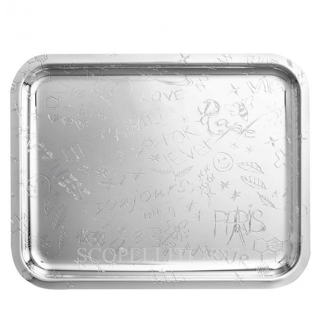 크리스토플레 Graffiti 직사각형 트레이 36 x 28 cm 실버 접시D Christofle Graffiti Rectangular Tray 36 x 28 cm Silver Plated 00662