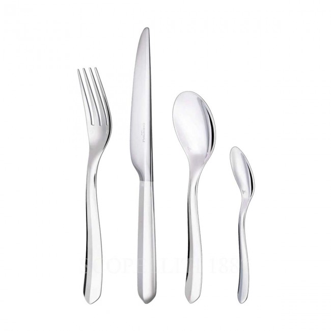 크리스토플레 New 24 pcs Flatware Set Infini 실버 접시D Christofle New 24 pcs Flatware Set Infini Silver Plated 00627