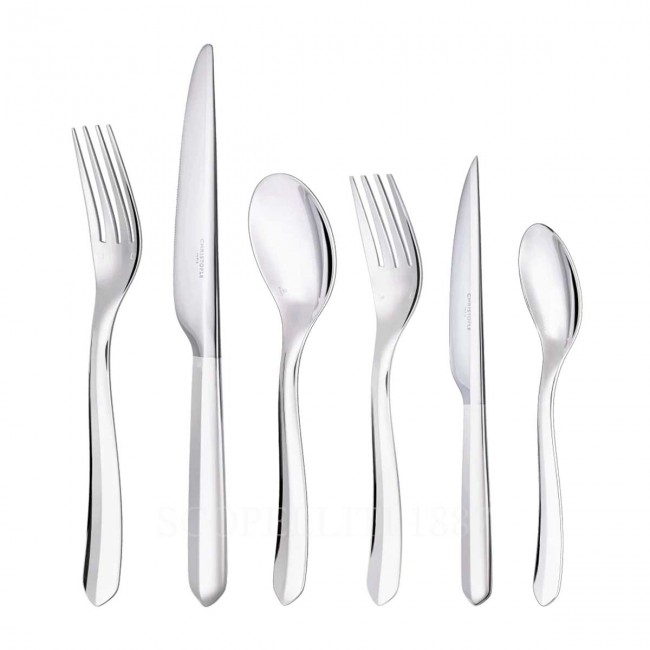 크리스토플레 New 36 pcs Flatware Set Infini 실버 접시D Christofle New 36 pcs Flatware Set Infini Silver Plated 00626